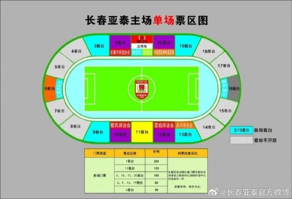 7月27日长春亚泰主场作战  对阵大连英博门票上市