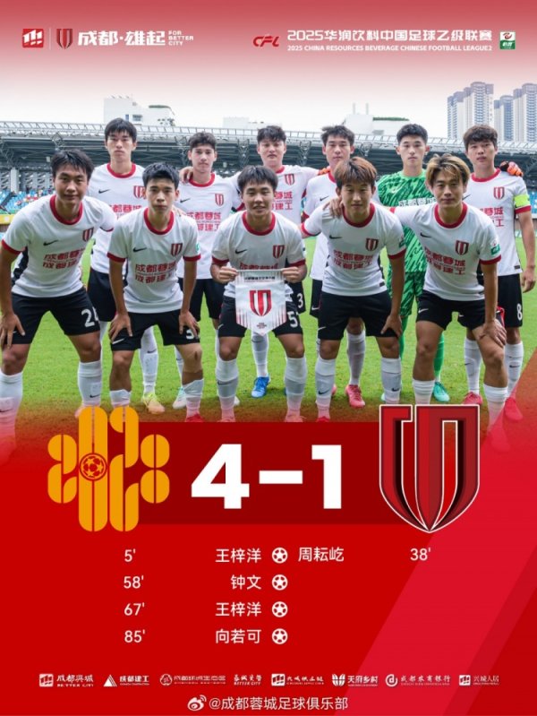中乙职业联赛  第22轮：成都蓉城B队1-4深圳二零二八